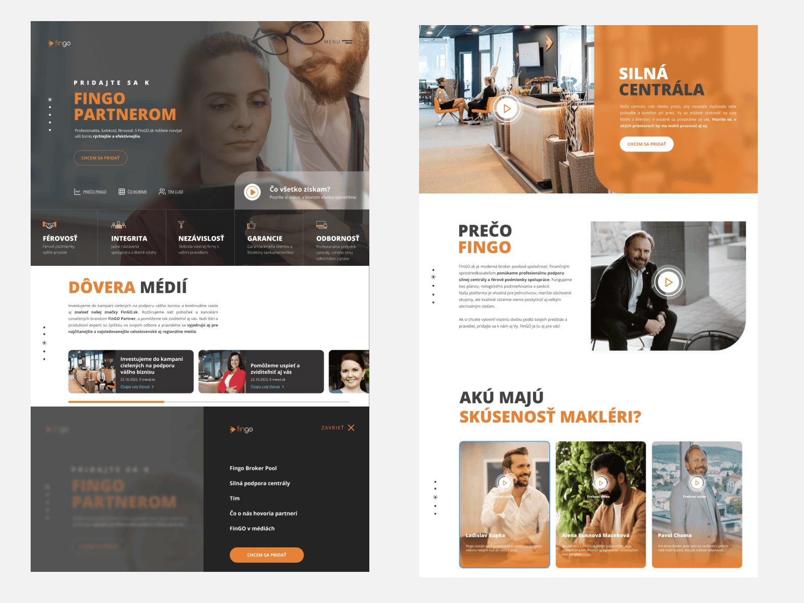 FinGO pre maklérov — ukážka webu
